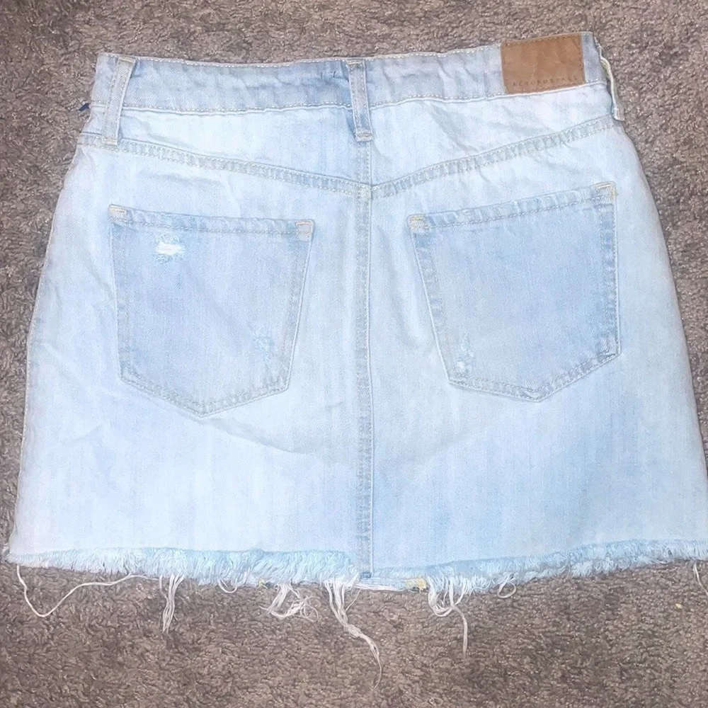 AEROPOSTALE Denim Mini Skirt small Jean Y2K Vintage Distressed Light Wash size 6
